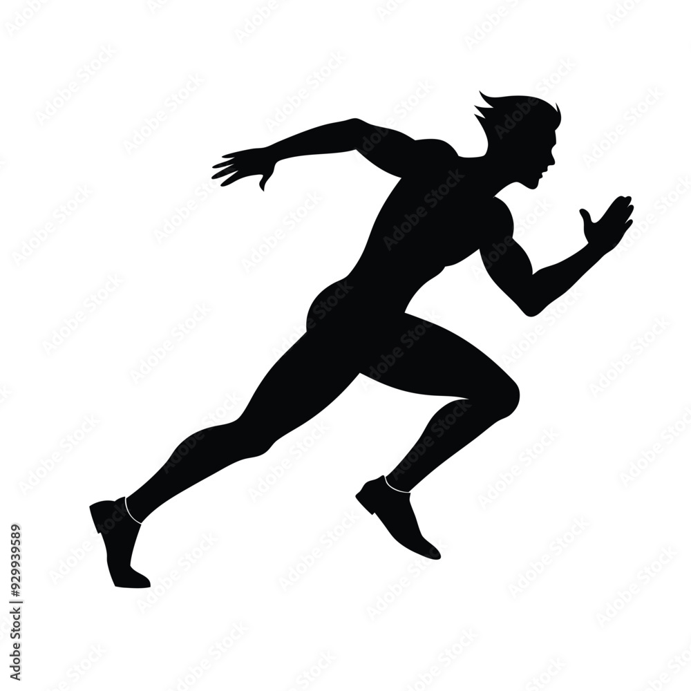 Sprinting man vector silhouette. Sprint, fast run. Runner starts running. Start Sprinting man vector silhouette. Sprint, fast run. Runner starts running. Start