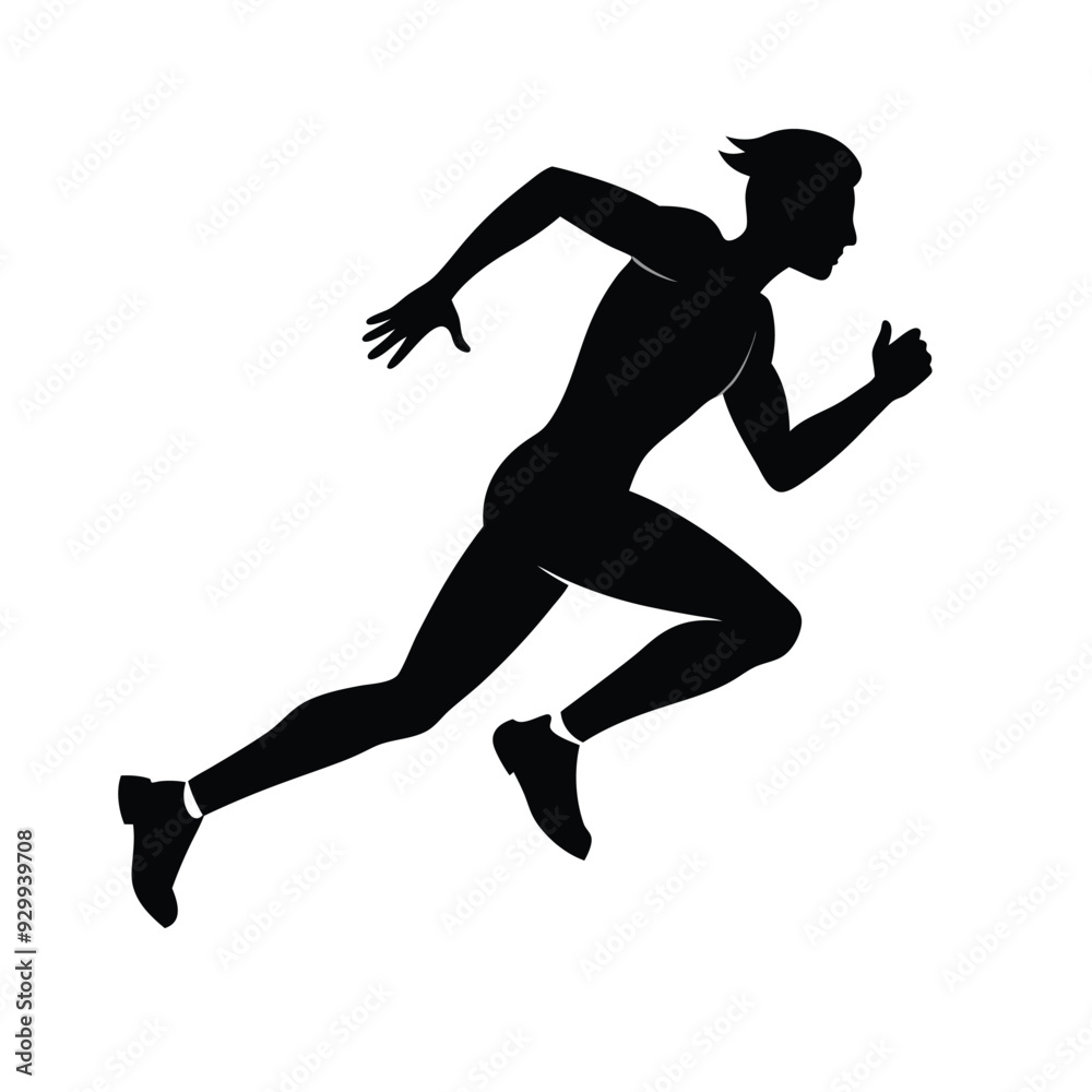 Sprinting man vector silhouette. Sprint, fast run. Runner starts running. Start Sprinting man vector silhouette. Sprint, fast run. Runner starts running. Start