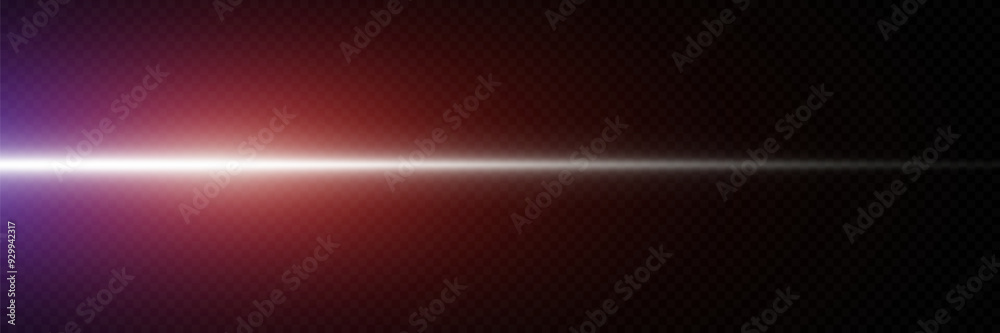 Glowing flash of light. The effect of a high-speed police line. Laser beam of light.