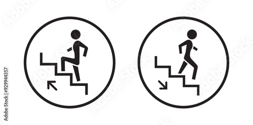 up down stairs icon information sign	