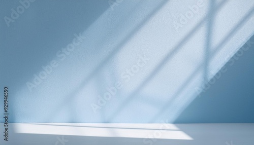 Wallpaper Mural minimal abstract simple light blue background for product presentation shadow and light from window Torontodigital.ca