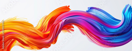 Color brush paint ribbon, swirl stroke, abstract splash background