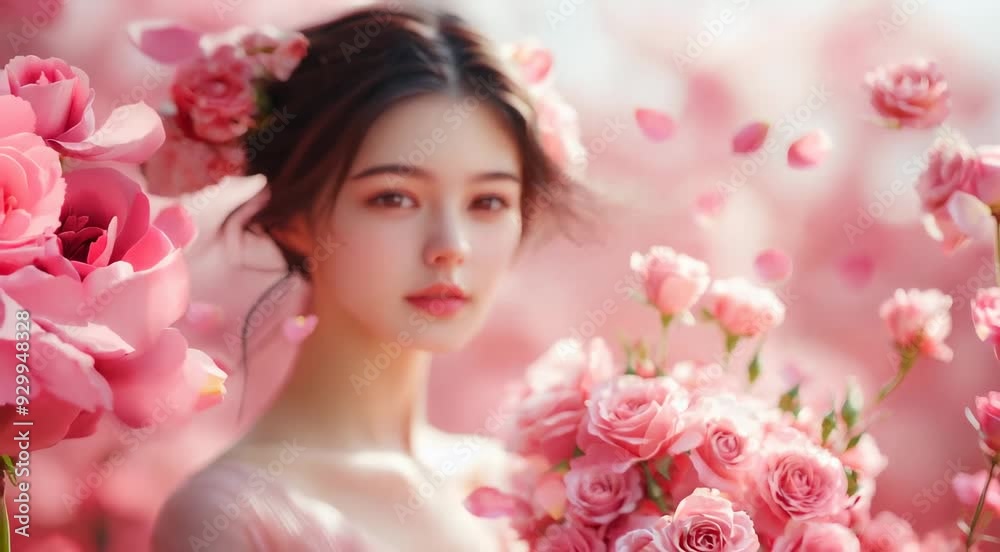 portrait of a girl in flowers portrait of a girl in flowers