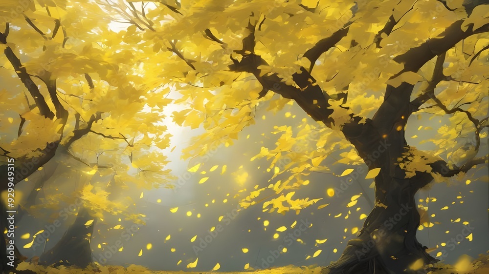 yellow color forest