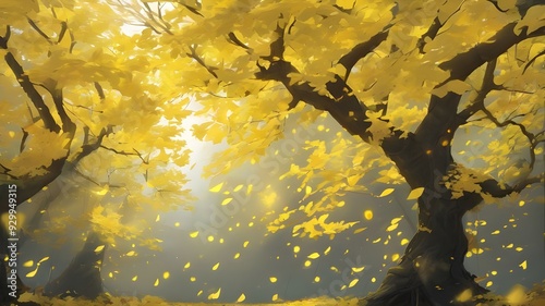 Obraz na płótnie yellow color forest w salonie