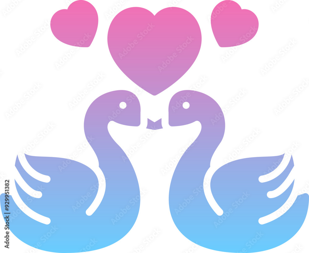 Obraz premium Couple swans icon