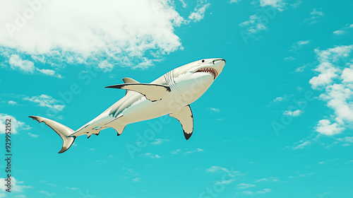 Shark flying in the sky