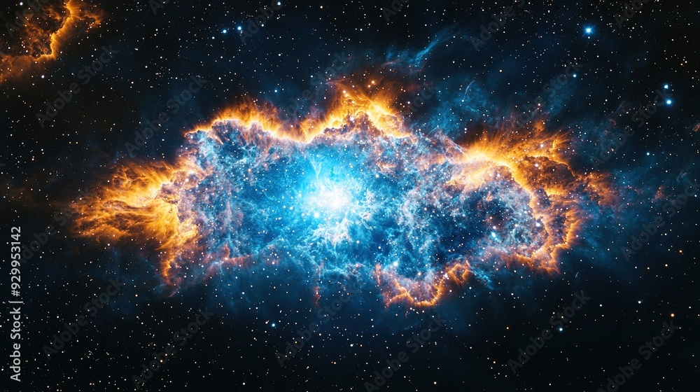 Obraz premium Universe with galaxy, stars and nebulas. Supernova background wallpaper design. Ai generative