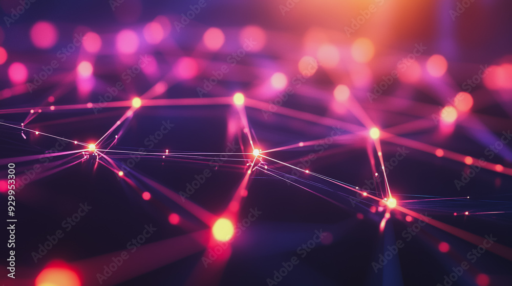 Abstract business connection of lines from nodes It is connected to endless nodes and represents the innovation of communication in the network. Abstract business connection of lines from nodes It is connected to endless nodes and represents the innovation of communication in the network.
