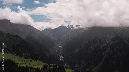 Wallpaper Mural Scenery mountain canyon with river. Nature of Kyrgyzstan. Drone footage Torontodigital.ca