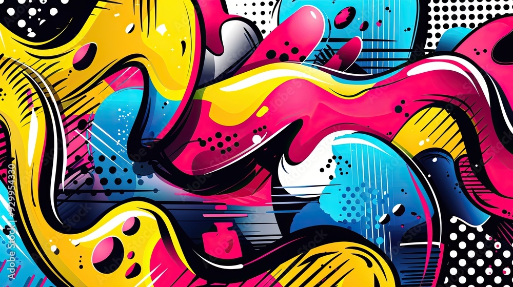 Obraz premium Vibrant Abstract Background in Comic Style