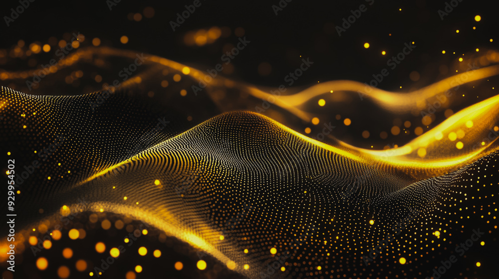 Abstract digital background electromagnetic wave background Innovation digital wave, information technology background and luxury background with golden line decoration and curve light effect Abstract digital background electromagnetic wave background Innovation digital wave, information technology background and luxury background with golden line decoration and curve light effect