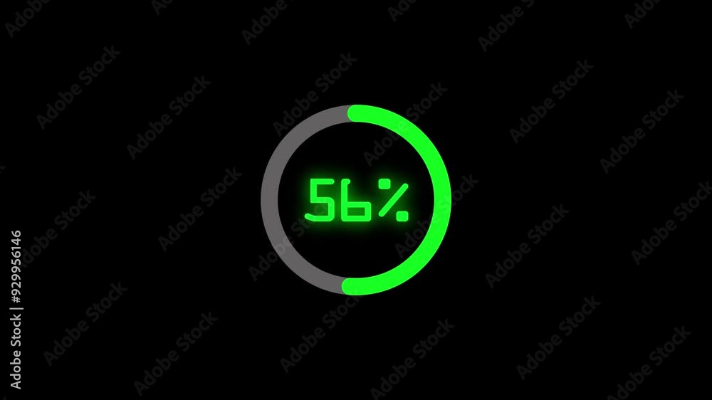 green loading bar progress round animation computer graphic isolated on a black background. 4k Video green loading bar progress round animation computer graphic isolated on a black background. 4k Video
