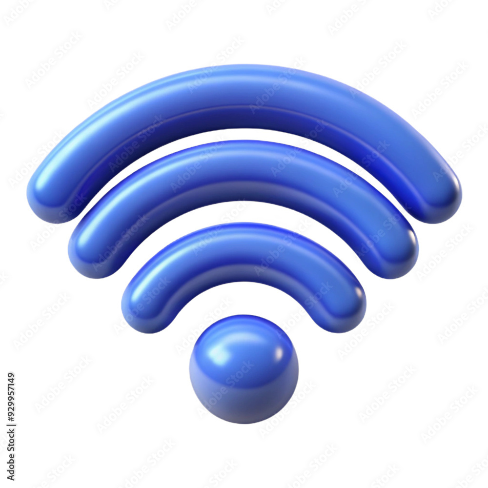 Wi Fi 3d cartoon style illustration Wi Fi 3d cartoon style illustration