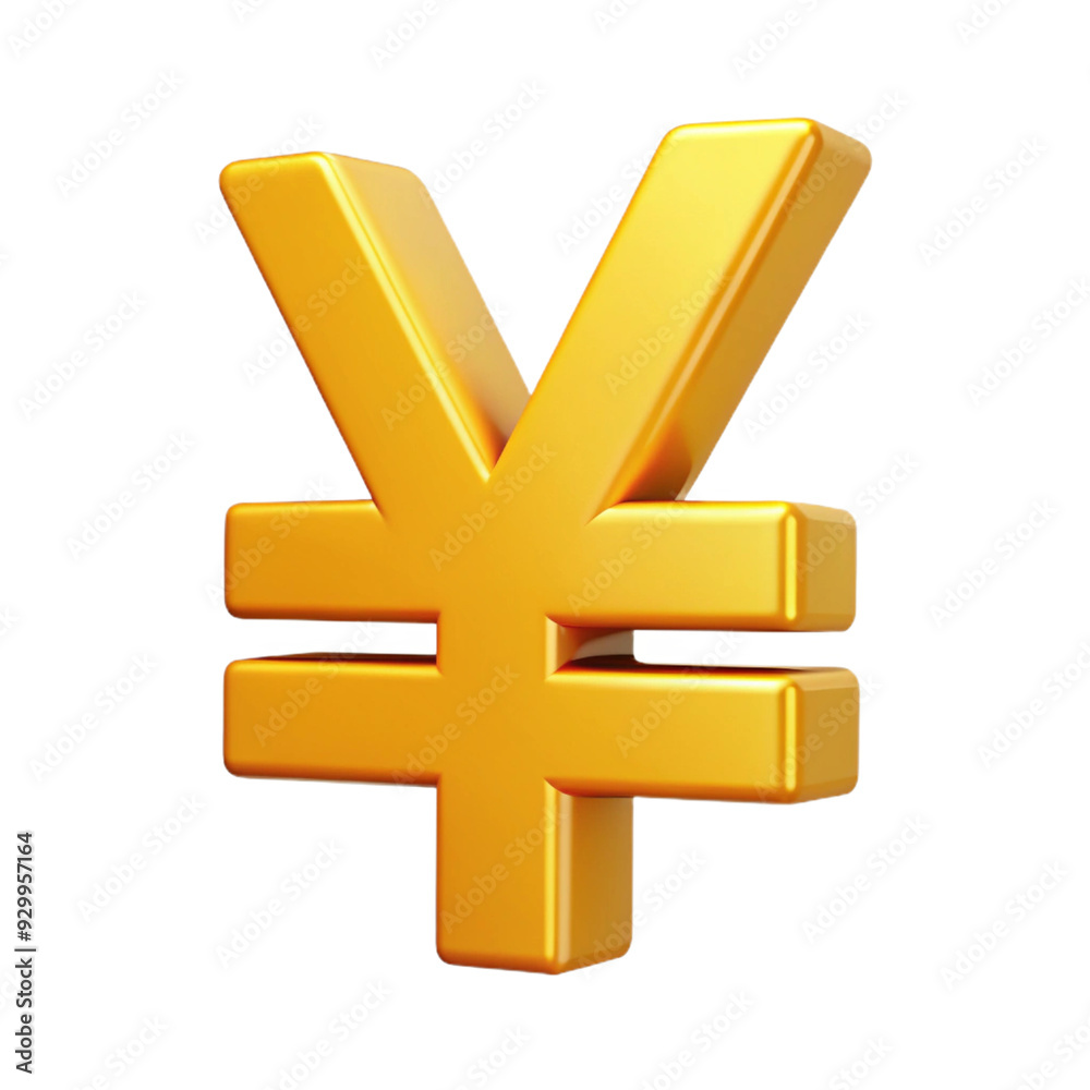 Obraz premium Yen Symbol 3d cartoon style illustration