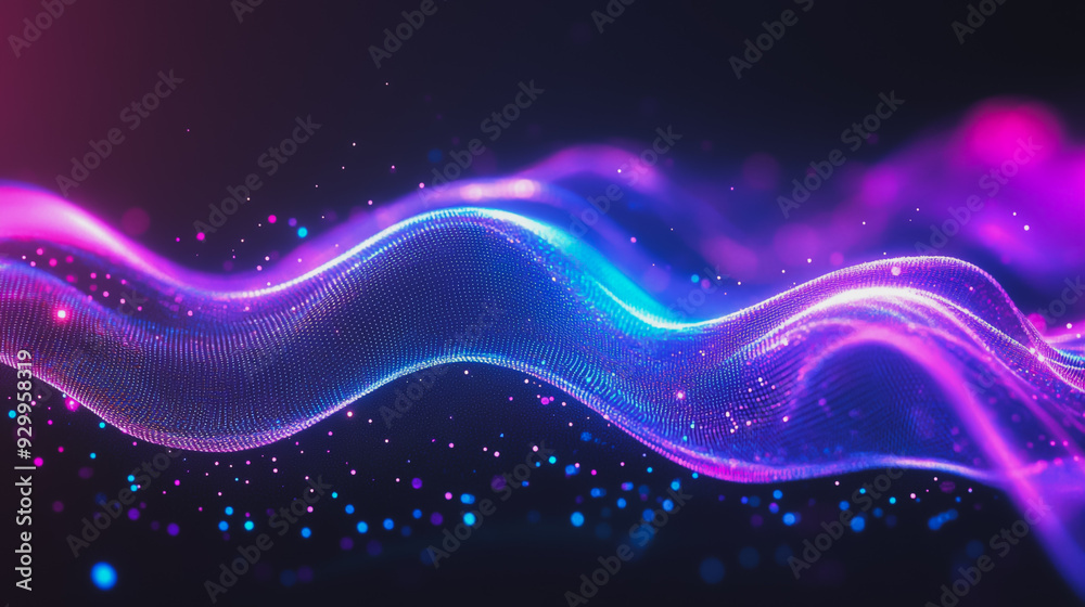 Fototapeta premium Abstract digital background electromagnetic wave background Innovation digital wave background information technology background The background is the background. gradient wave digital wave banner