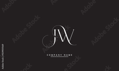 JW, WJ, J, W Abstract Letters Logo Monogram