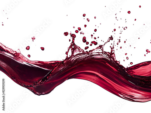 red wine splash liquid, abstract wave explosion isolated PNG photo