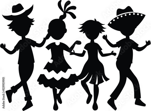 Dance Outline Silhouette Graphics Collection