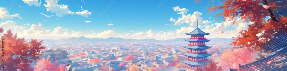 Enchanting Japanese Fantasy Landscape: Anime-Style Digital Art featuring Ancient Architecture and Cultural Elements. Perfect for UI Design, Web Marketing, Greeting Cards, and 4K Wallpapers. Cinematic Enchanting Japanese Fantasy Landscape: Anime-Style Digital Art featuring Ancient Architecture and Cultural Elements. Perfect for UI Design, Web Marketing, Greeting Cards, and 4K Wallpapers. Cinematic