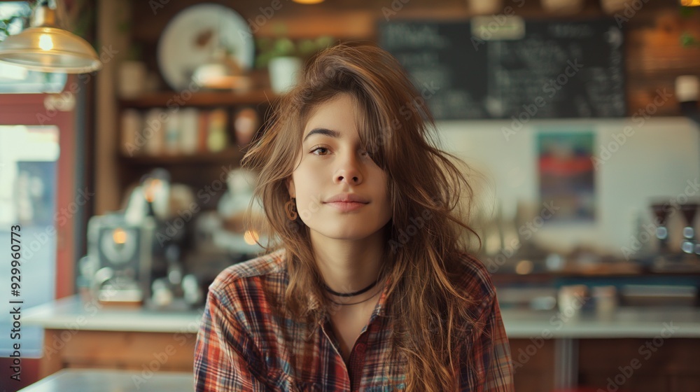 Young Woman in Cafe Setting Young Woman in Cafe Setting
