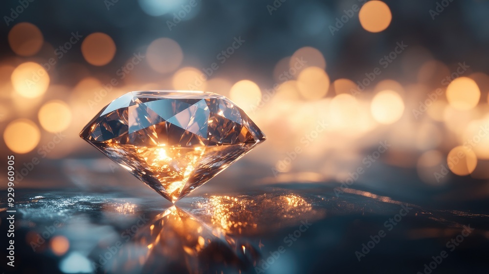 A diamond glowing under soft, atmospheric lights, captured in a high-contrast, detailed photo. A diamond glowing under soft, atmospheric lights, captured in a high-contrast, detailed photo.