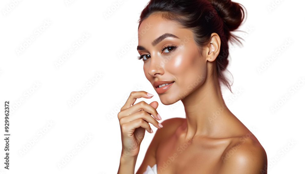 Portrait of an Indian Woman Isolated on Transparent or White Background for Beauty Product Promotion Closeup Shot in Pose Portrait of an Indian Woman Isolated on Transparent or White Background for Beauty Product Promotion Closeup Shot in Pose