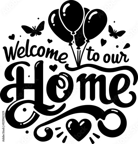housewarming lettering for different designs