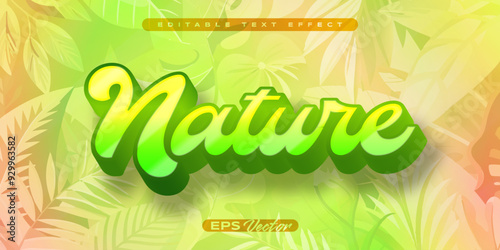 Editable vector design green eco nature text