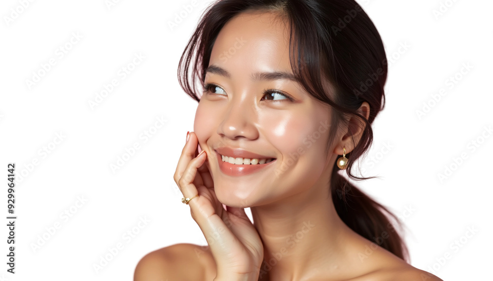 Portrait of a Filipino Woman Isolated on Transparent or White Background for Beauty Product Promotion Closeup Shot in Pose Portrait of a Filipino Woman Isolated on Transparent or White Background for Beauty Product Promotion Closeup Shot in Pose