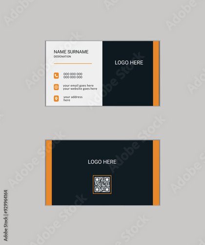 Simple creative Elegant professional  minimal minimalist  modern shape Layout double sided landscape flat corporate horizontal name visiting business card template personal creative Clean Design