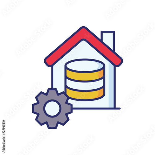 Data Warehouse icon vector stock illustration