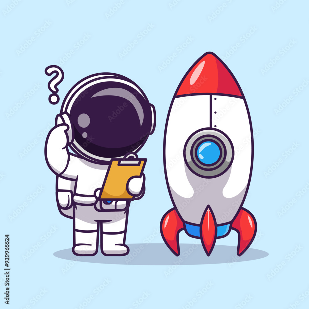 Cute Astronaut Testing Rocket Cartoon Vector Icon
Illustration Science Technology Icon Concept Isolated
Premium Vector. Flat Cartoon Style