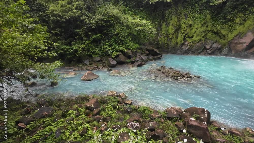 Natural pool of Rio Celeste Waterfall in Tenorio Volcano National Park in Guatuso, Costa Rica Natural pool of Rio Celeste Waterfall in Tenorio Volcano National Park in Guatuso, Costa Rica