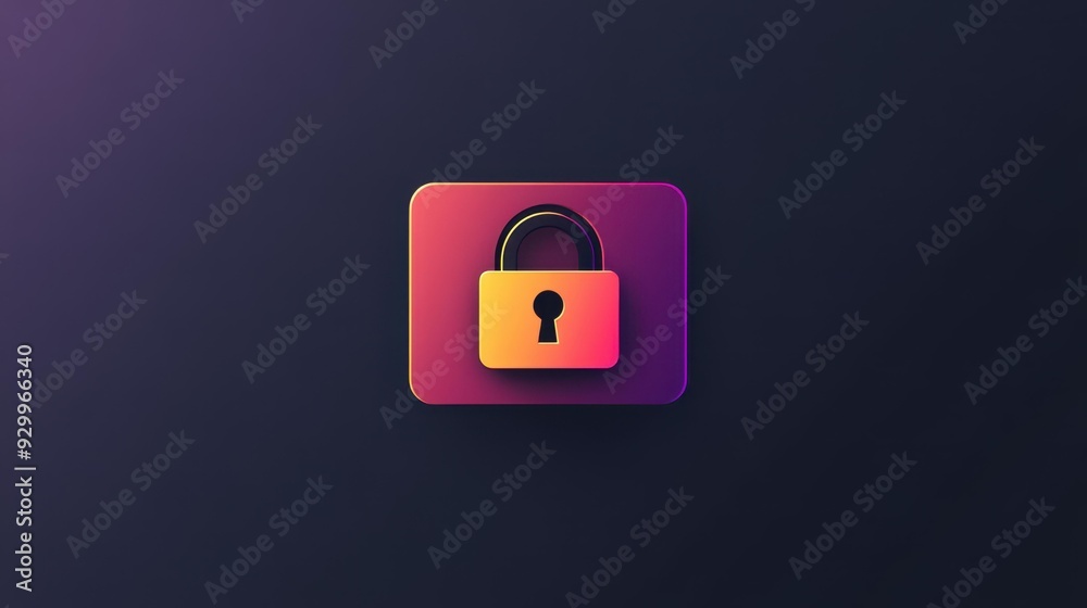 A vibrant padlock icon on a gradient background, symbolizing security and protection. The design conveys a sense of safety and trust. A vibrant padlock icon on a gradient background, symbolizing security and protection. The design conveys a sense of safety and trust.