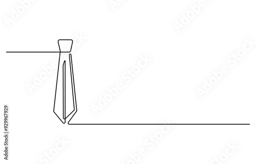 Continuous line drawing of a Tie, Continuous one line drawing of Tie illustration, Tie outline for International Men's Day concept