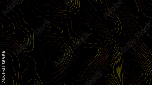 Abstract white on black background Topographic line map pattern. Abstract pattern with lines. Background of the topographic map. 
