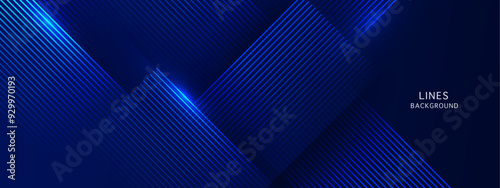 Abstract blue background with stripe lines shape.  technology and digital template vector illustration.