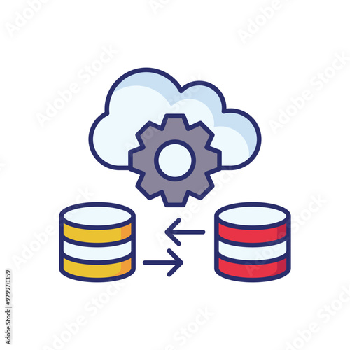 Data Replication icon vector stock illustration