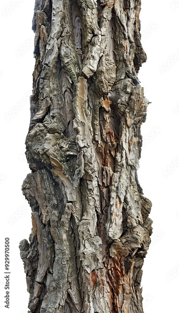Naklejka premium Tree Trunk Isolated On White Background. Generative Ai