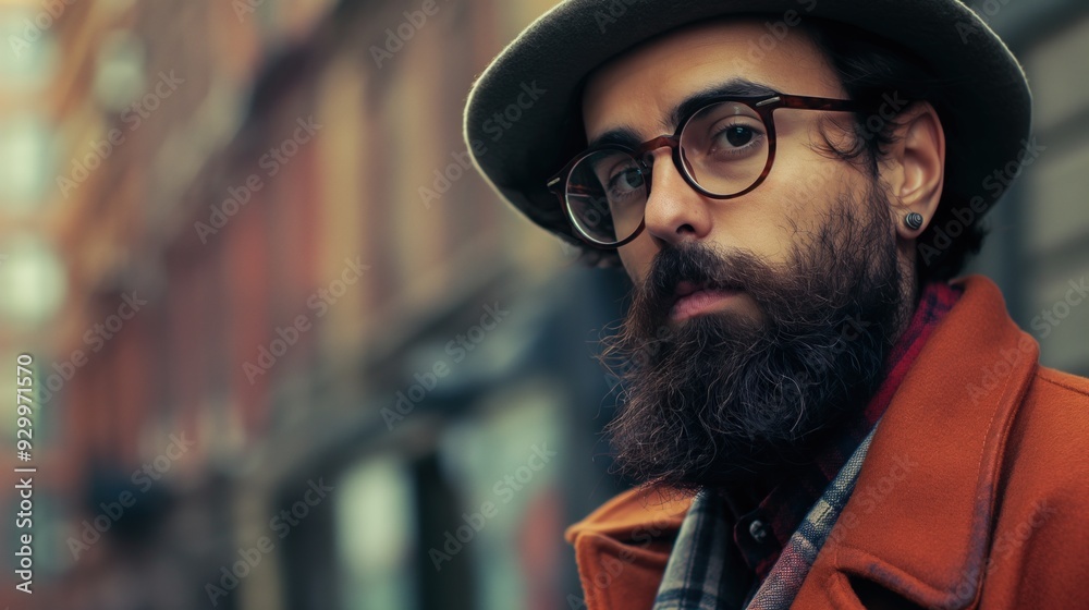 Obraz premium Stylish Man in Urban Setting