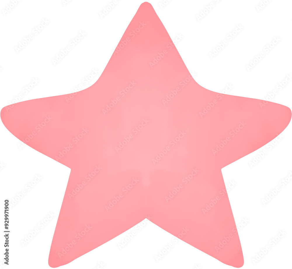 A Pink star clipart watercolor style