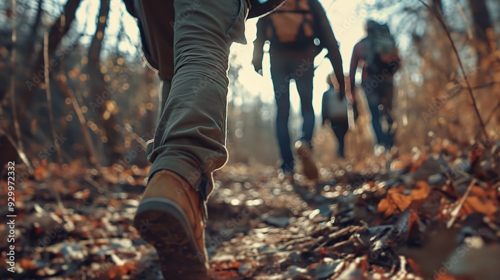 Hiking Through Autumn Woods Hiking Through Autumn Woods