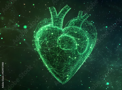 "AI-Generated Human Heart Rendered in Digital Art"