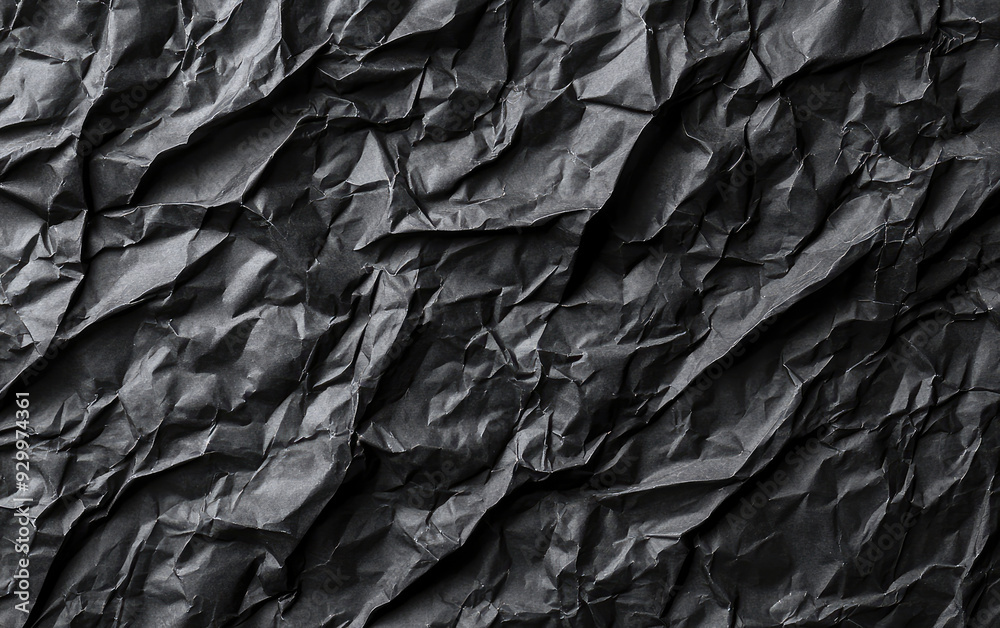 Black crumpled paper background texture creating dramatic effect Black crumpled paper background texture creating dramatic effect