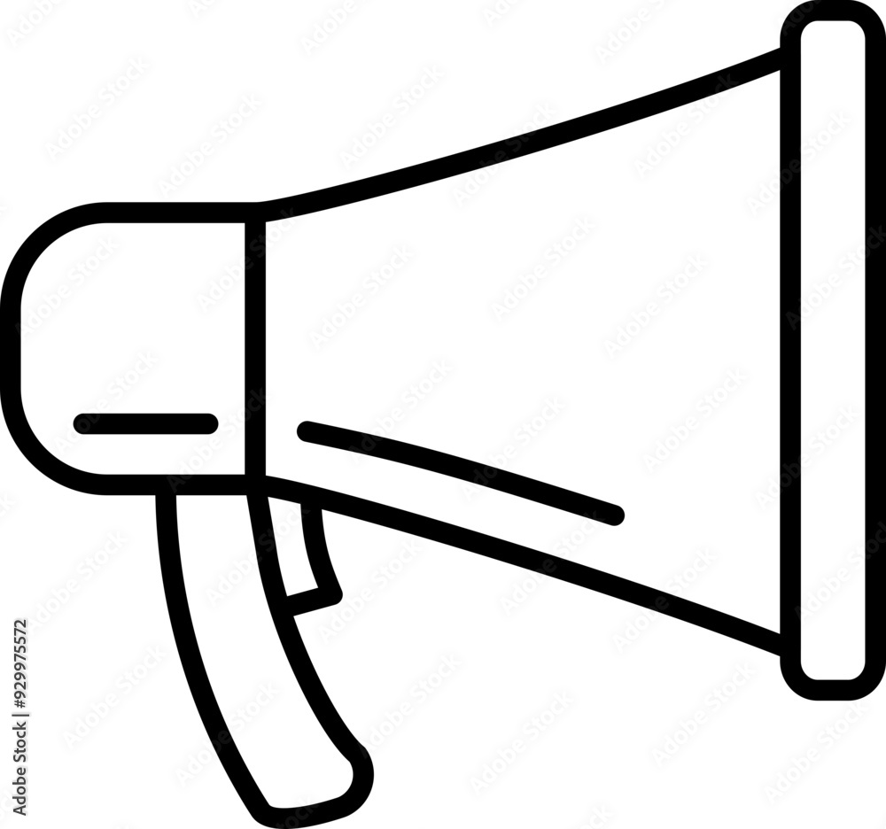 Megaphone icon. Linear style. Loudspeaker symbol. Megaphone icon. Linear style. Loudspeaker symbol.