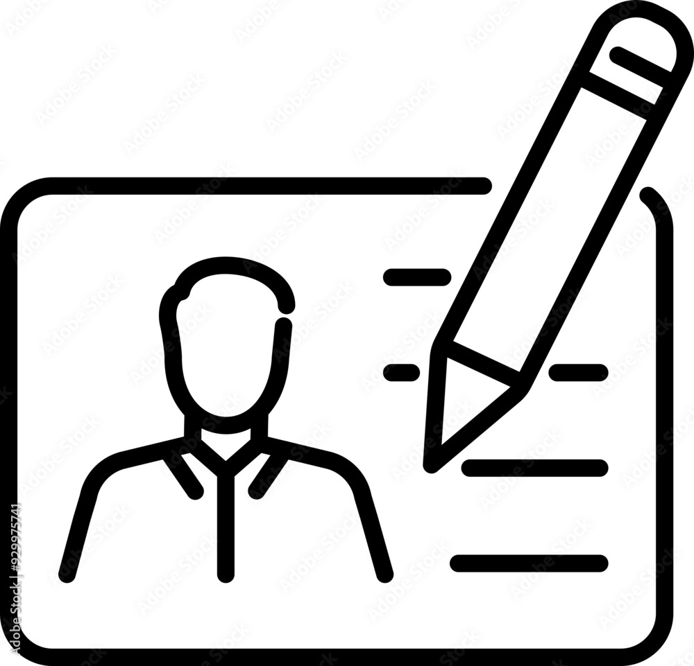 Id card icon. Linear style. Id card icon. Linear style.