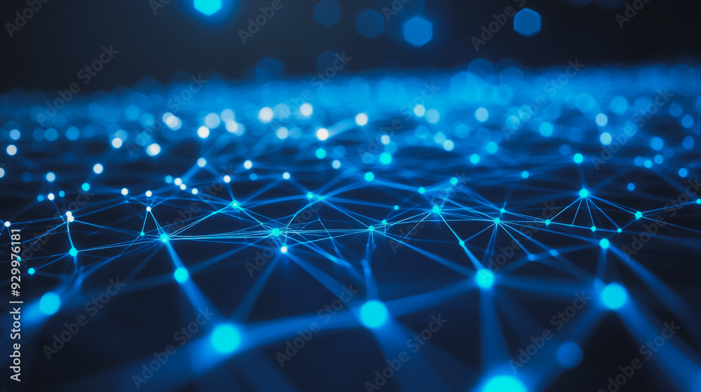 Abstract business connection of lines from nodes It is connected to endless nodes and represents the innovation of communication in the network.