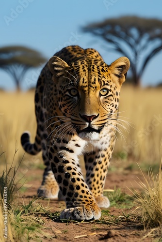 leopard in the forest photo