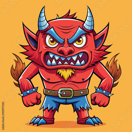 cartoon vector character devil demon